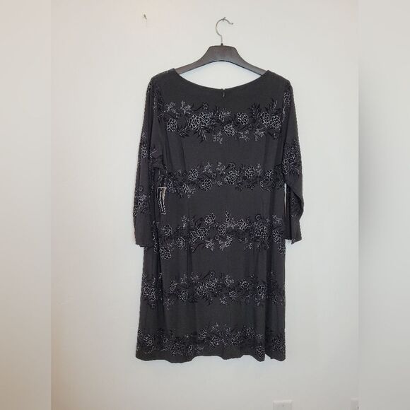 NEW Jessica Howard Formal Dress Midi Sheath Glitter Burnout Floral Cocktail 22 W - Picture 8 of 10